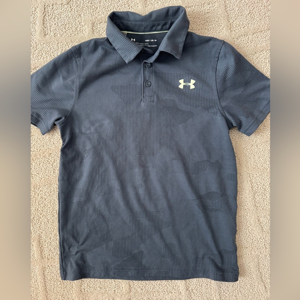 Under Armour Grey Camo Polo Shirt size youth medium (fits like small)